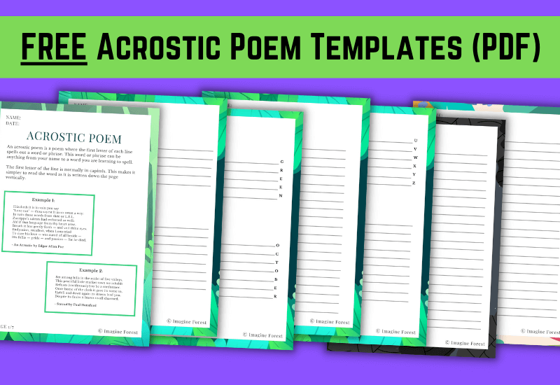 Acrostic Poem Template PDF